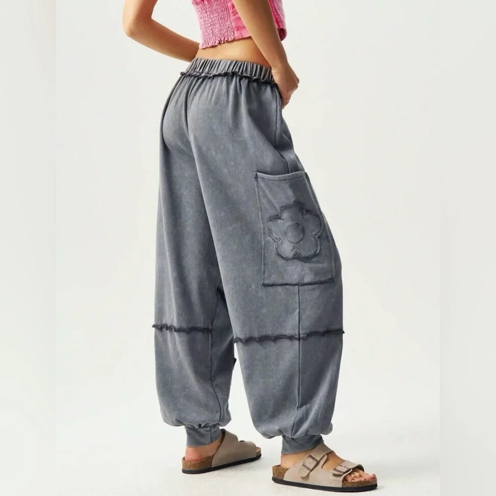 Gray Floral Women's Pants - Picture 2 of 9
